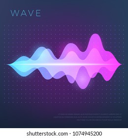 Abstract music vector background with sound voice audio wave, equalizer waveform. Voice audio, track equalizer sound illustration