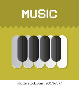 Abstract Music Vector Keyboard Symbol on Green Background