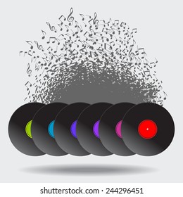 An abstract Music Vinyl Record Background for Print or Web 