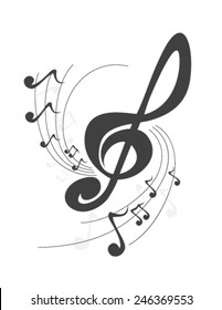 abstract music violin key music notes design