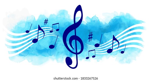 Abstract music watercolor graphic in vector quality.