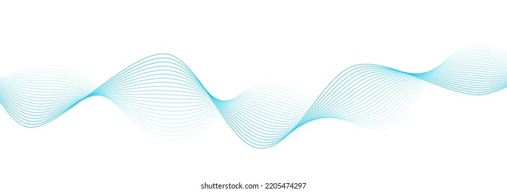 Abstract music wave element for design. Vector illustration of smooth motion dynamics. EPS 10.