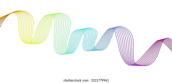 Abstract music wave element for design. Vector illustration of smooth motion dynamics. EPS 10.