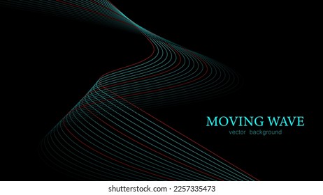 Abstract music wave element for design. Vector illustration of smooth motion dynamics. EPS 10.