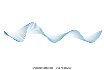 Abstract music wave element for design. Vector illustration of smooth motion dynamics. EPS 10.