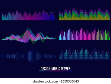 Abstract Music Waves Background or Sound Wave Design,Equalizer for music.