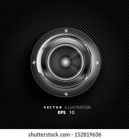 Abstract musical background with carbon texture