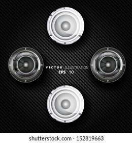 Abstract musical background with carbon texture