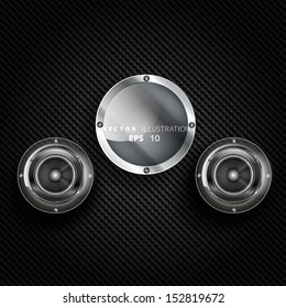 Abstract musical background with carbon texture