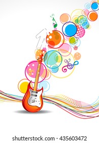 abstract musical background with guitar vector illustration 