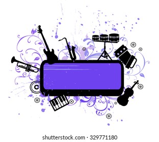 abstract musical background with music instruments
