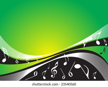 Abstract Musical Background With Music Nodes