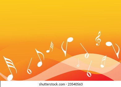 Abstract Musical Background With Music Nodes