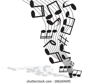 abstract musical background with notes