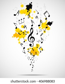 Abstract musical background with notes