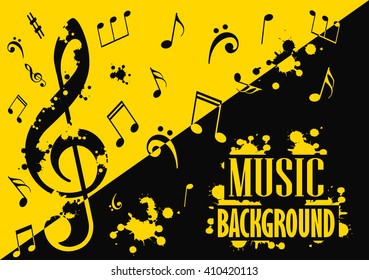 Abstract musical background with notes
