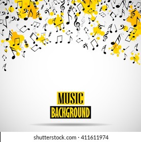 Abstract musical background with notes