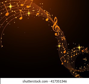 Abstract musical background with notes