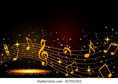 Abstract musical background with notes