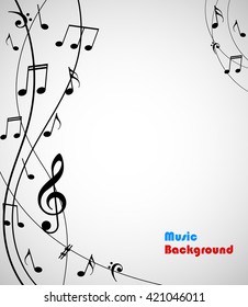 Abstract musical background with notes