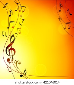 Abstract musical background with notes