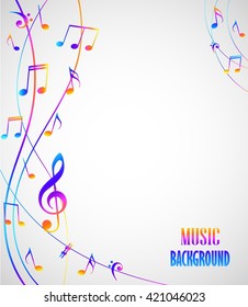 Abstract musical background with notes