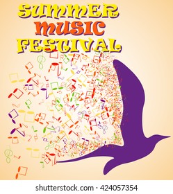 Abstract musical background with notes