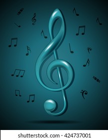Abstract musical background with notes