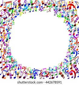 Abstract musical background with notes