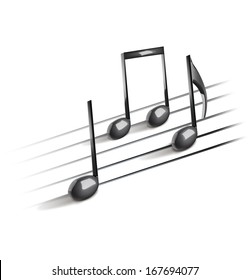 Abstract musical background with notes. Vector illustration 