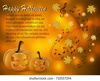 Abstract musical background on Halloween