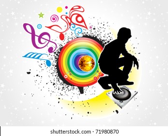 abstract musical background with silhouette vector illustration