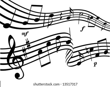Abstract musical background. Vector illustration