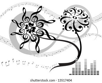 Abstract musical background. Vector illustration