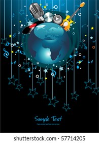 abstract musical background, vector illustration