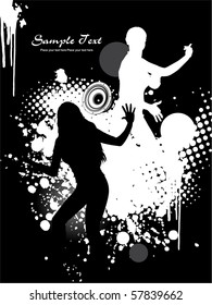 abstract musical background, vector illustration