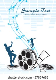 abstract musical background, vector illustration