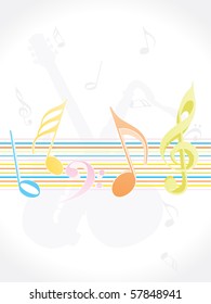 abstract musical background, vector illustration