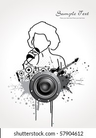 abstract musical background, vector illustration