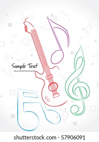 abstract musical background, vector illustration