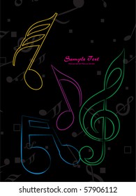 abstract musical background, vector illustration