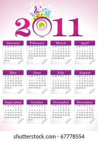 abstract musical calendar vector illustration