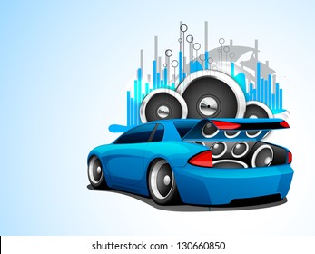 Abstract Musical Car with loud speakers.