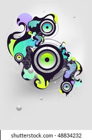  composición musical abstracta con altavoz