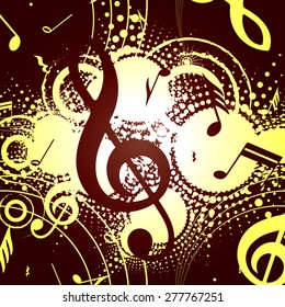 abstract musical composition, retro, vector illustration