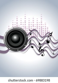 abstract musical graph background with musical notes, vector illustration