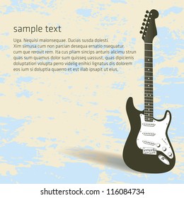 abstract musical guitar background vector illustration.