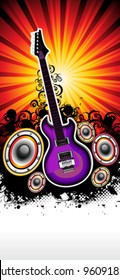 abstract musical guitar rock band concert template vector illustration