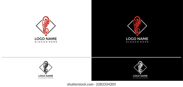 Abstract Musical Instrument logo design (Musician [arranger_composer], Musical Instrument shop, Etertainment events, Music School, any about Music Companies_Brands, etc.) vector illustration template.