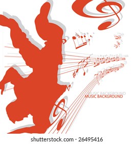 Abstract musical lines with notes. Dance